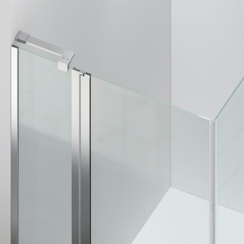Cabina de dus, sticla securizata 6mm , Transparent, Crom, 2 usi Batante, dimensiuni: 80-90x120 cm, Axis