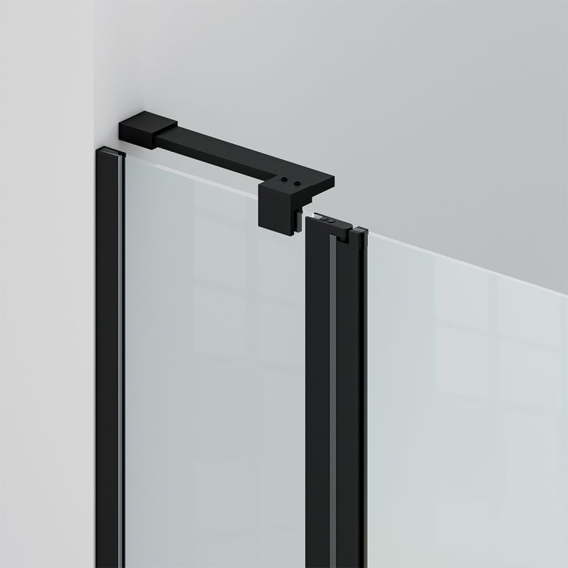 Cabina de dus, sticla securizata 6mm , Transparent, Negru, 2 usi Batante, dimensiuni: 80-90x120 cm, Axis