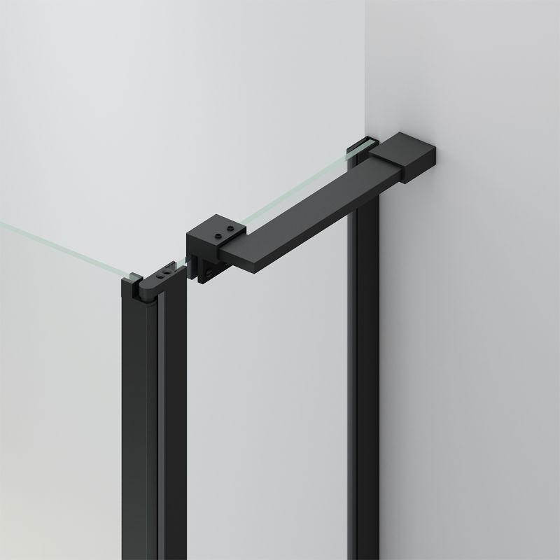 Cabina de dus, sticla securizata 6mm , Transparent, Negru, 2 usi Batante, dimensiuni: 80-90x120 cm, Axis