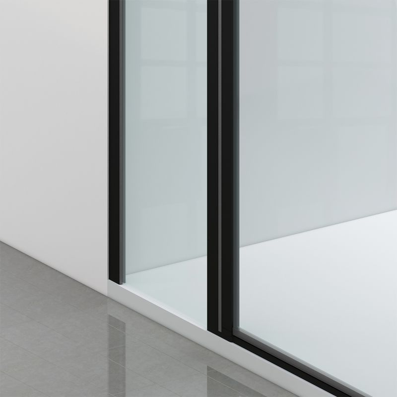 Cabina de dus, sticla securizata 6mm , Transparent, Negru, 2 usi Batante, dimensiuni: 80-90x120 cm, Axis