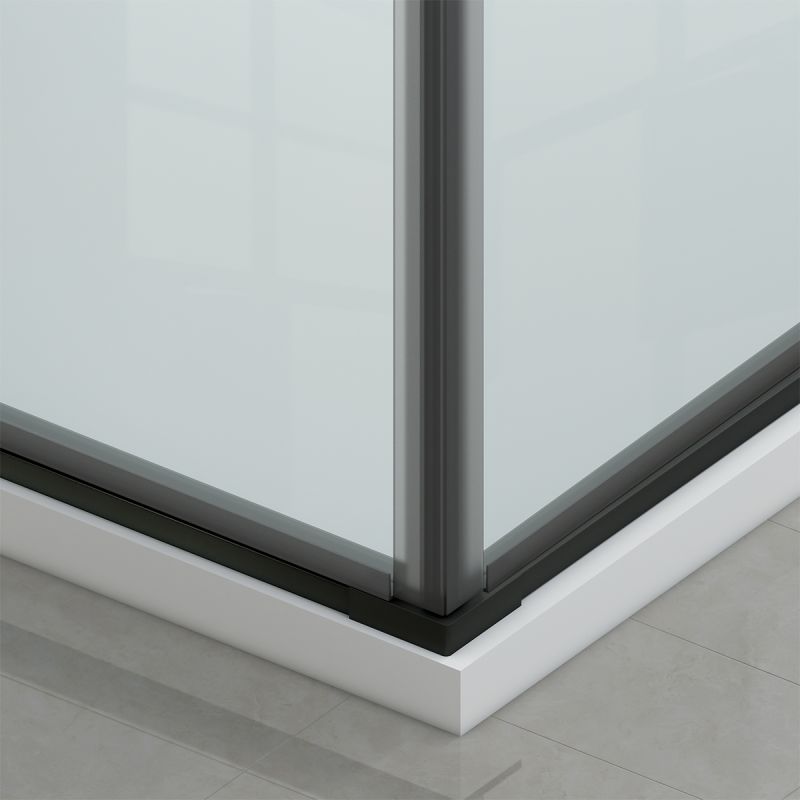 Cabina de dus, sticla securizata 6mm , Transparent, Negru, 2 usi Batante, dimensiuni: 80-90x120 cm, Axis