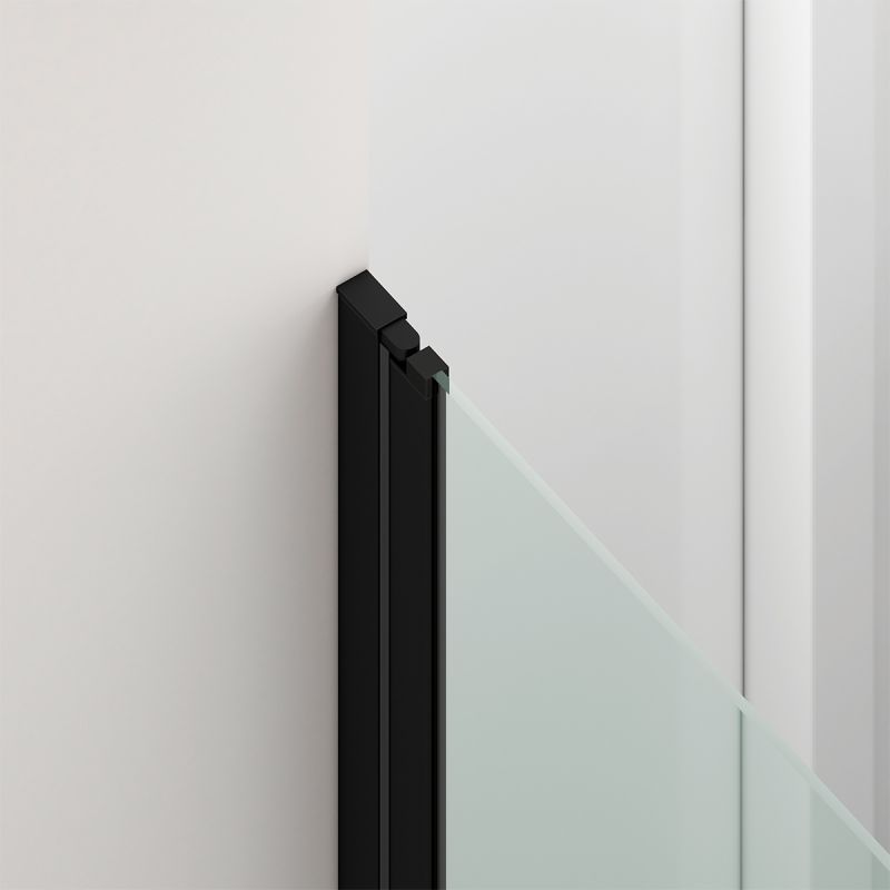 Cabina de dus, sticla securizata 6mm , Transparent, Negru Mat, 2 usi Batante, dimensiuni 70, 80, 90 x 195 cm, Hera