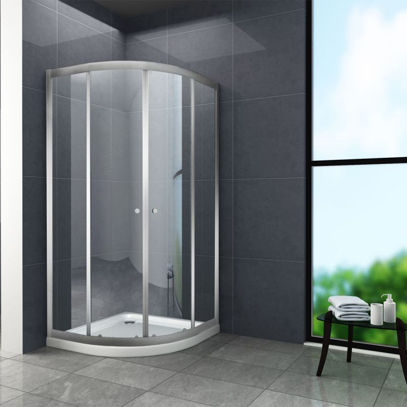 Cabina de dus, usi glisante, crom, sticla 6 mm, 90 x 90 x 190 cm, fara cadita, Nano Easy Clean, Timon