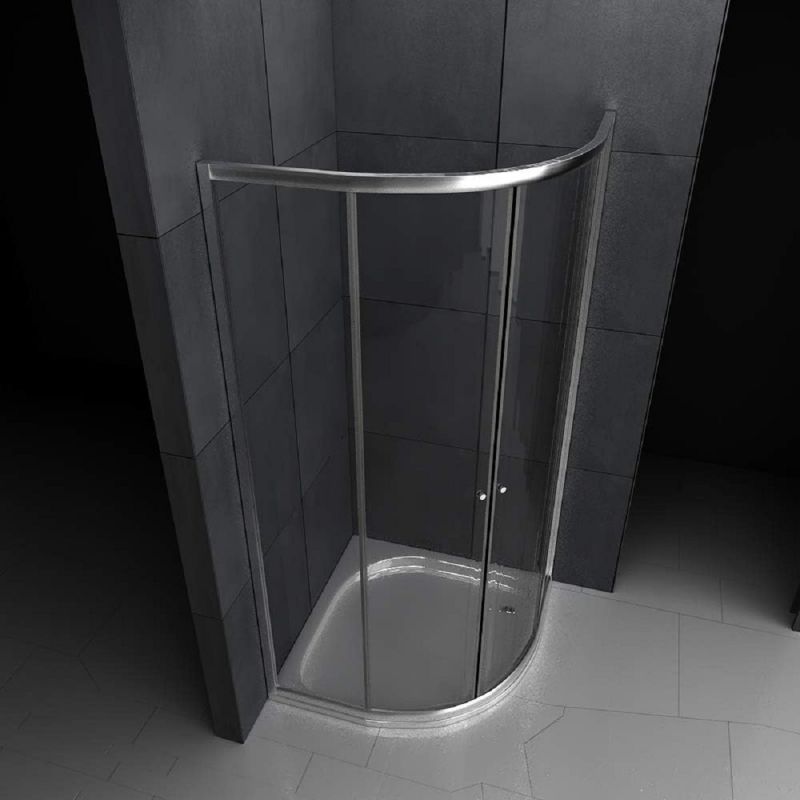Cabina de dus, usi glisante, crom, sticla 6 mm, 90 x 90 x 190 cm, fara cadita, Nano Easy Clean, Timon