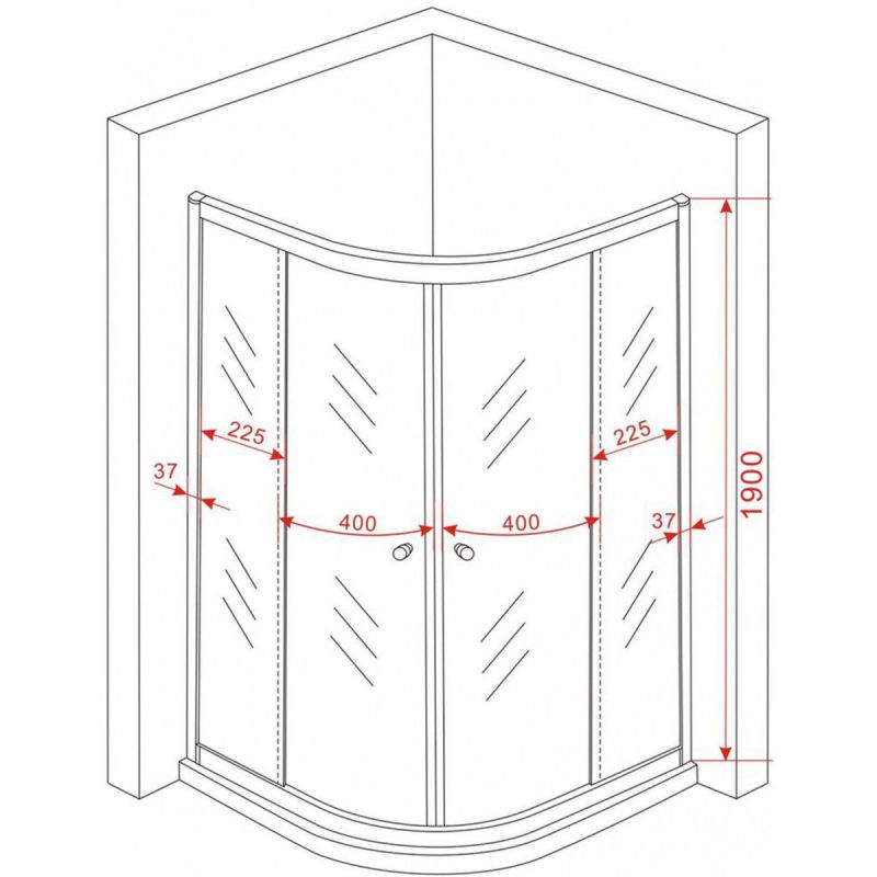 Cabina de dus, usi glisante, crom, sticla 6 mm, 90 x 90 x 190 cm, fara cadita, Nano Easy Clean, Timon