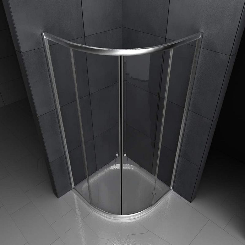 Cabina de dus, usi glisante, crom, sticla 6 mm, 90 x 90 x 190 cm, fara cadita, Nano Easy Clean, Timon