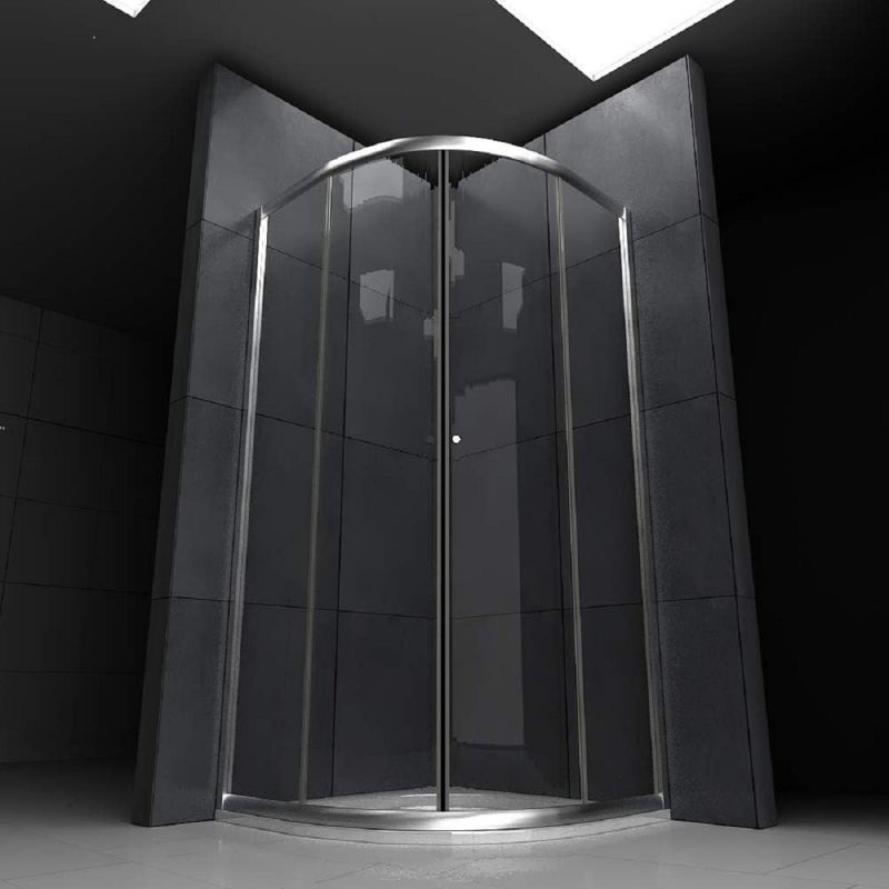 Cabina de dus, usi glisante, crom, sticla 6 mm, 90 x 90 x 190 cm, fara cadita, Nano Easy Clean, Timon