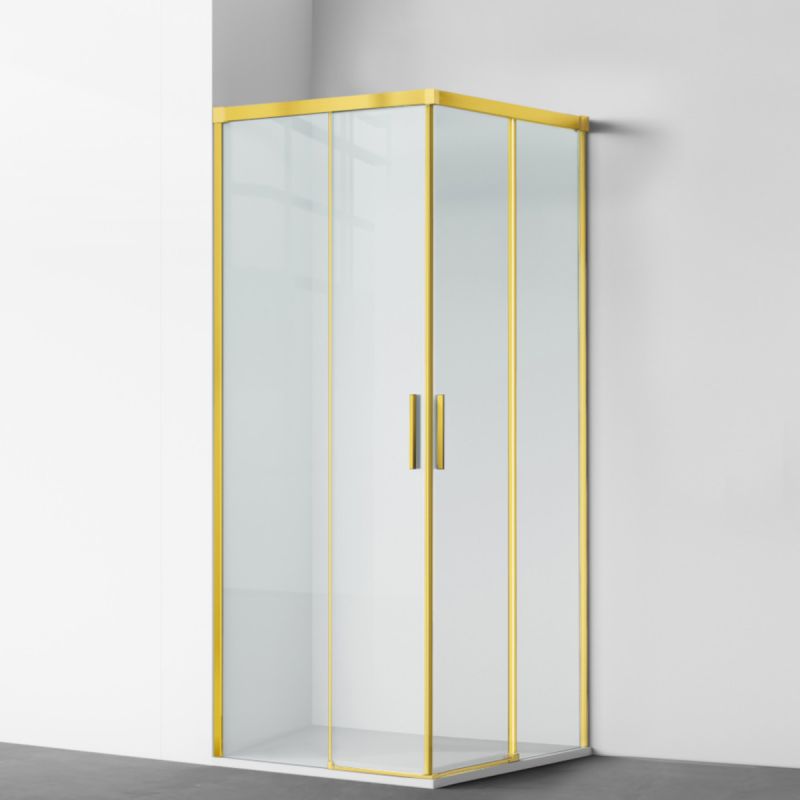 Cabina dus, 2 Usi Glisante, sticla securizata de 6 mm, 80-100 x 80-100 cm, profil Auriu mat, Medea