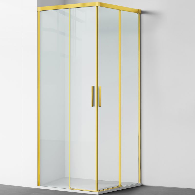 Cabina dus, 2 Usi Glisante, sticla securizata de 6 mm, 80-100 x 80-100 cm, profil Auriu mat, Medea