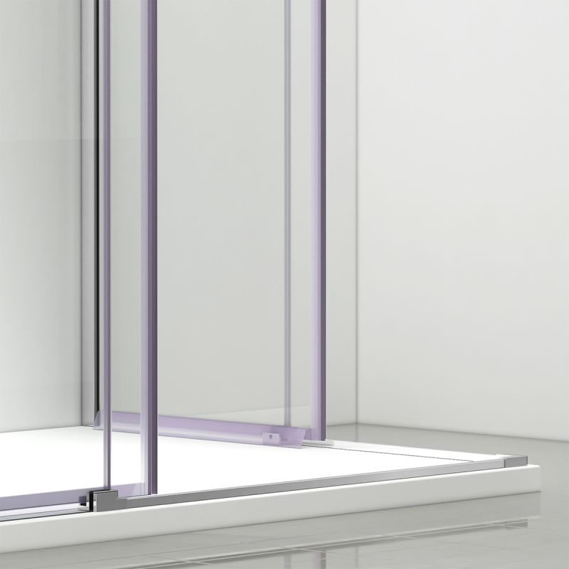 Cabina dus, 2 Usi Glisante, sticla securizata de 6 mm, 80-100 x 80-100 cm, profil Crom, Medea