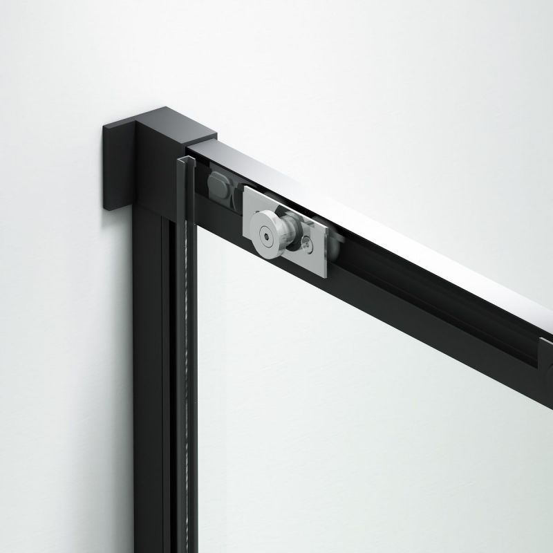 Cabina dus, 2 Usi Glisante, sticla securizata de 6 mm, 80-100 x 80-100 cm, profil Negru Mat, Medea