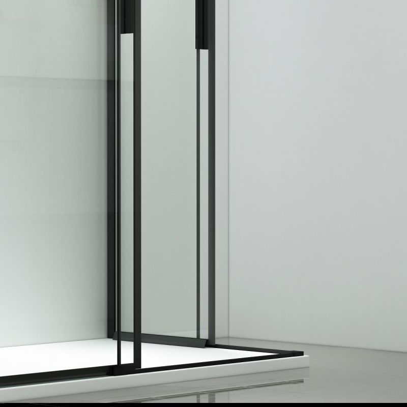 Cabina dus, 2 Usi Glisante, sticla securizata de 6 mm, 80-100 x 80-100 cm, profil Negru Mat, Medea