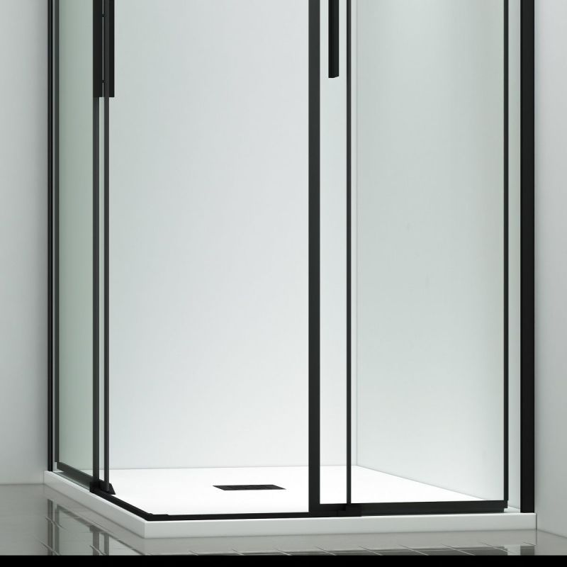 Cabina dus, 2 Usi Glisante, sticla securizata de 6 mm, 80-100 x 80-100 cm, profil Negru Mat, Medea
