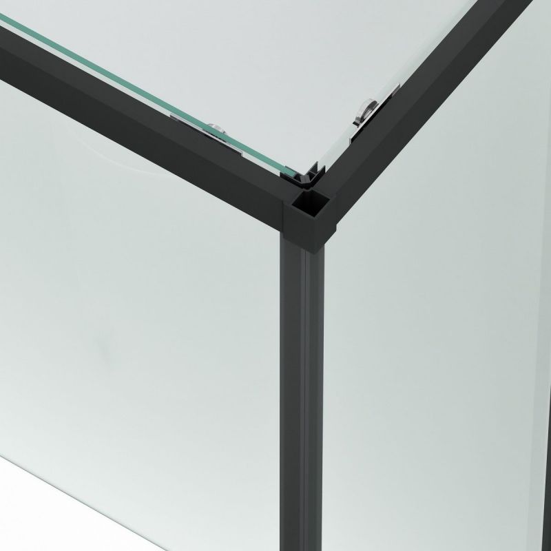 Cabina dus, 2 Usi Glisante, sticla securizata de 6 mm, 80-100 x 80-100 cm, profil Negru Mat, Medea