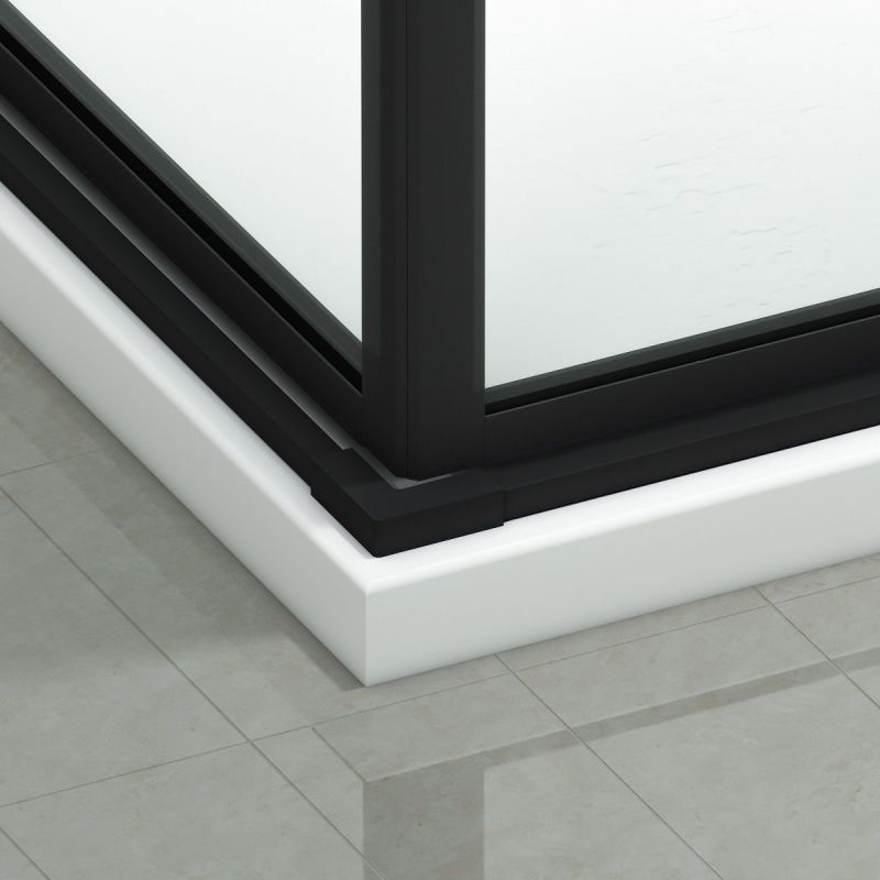 Cabina dus, 2 Usi Glisante, sticla securizata de 6 mm, 80-100 x 80-100 cm, profil Negru Mat, Medea