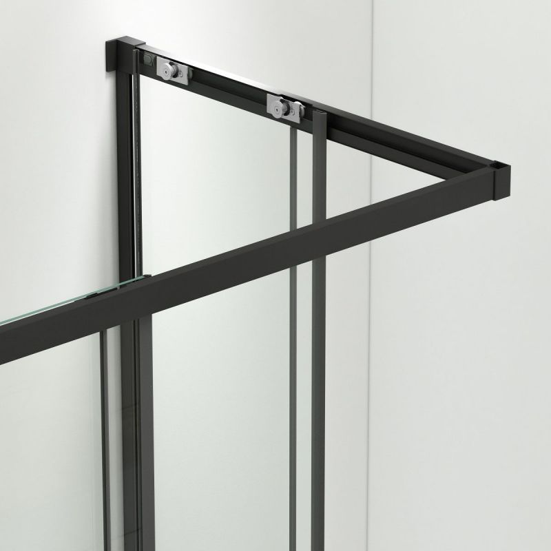 Cabina dus, 2 Usi Glisante, sticla securizata de 6 mm, 80-100 x 80-100 cm, profil Negru Mat, Medea