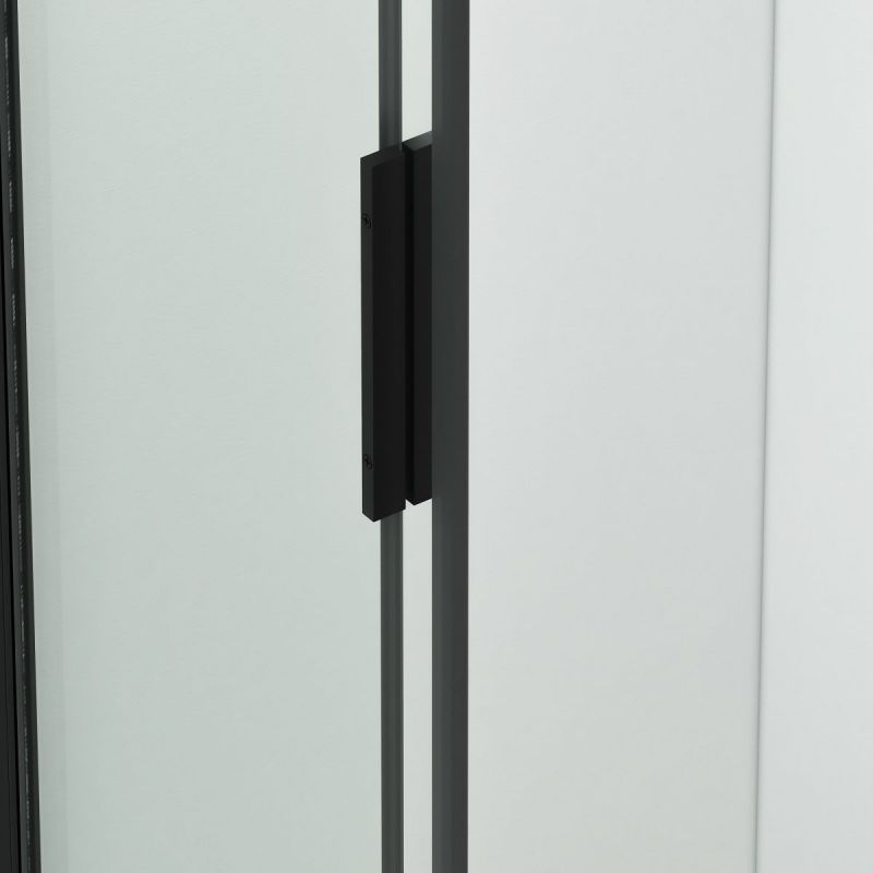 Cabina dus, 2 Usi Glisante, sticla securizata de 6 mm, 80-100 x 80-100 cm, profil Negru Mat, Medea