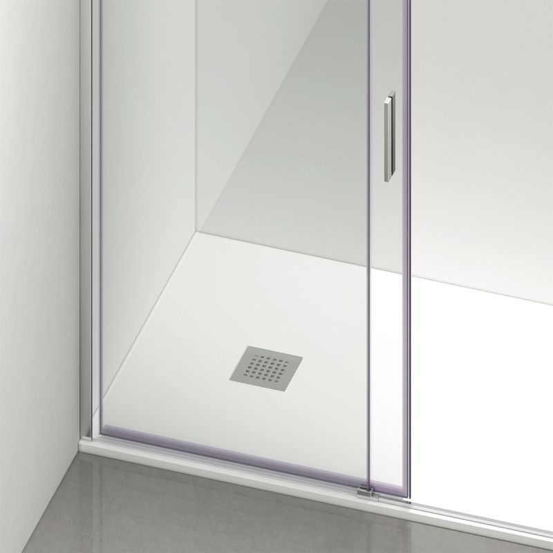 Cabina dus, perete fix si usa glisanta, sticla securizata de 6 mm, 70-90 x 90-160 cm, profil si maner Crom, Hanes