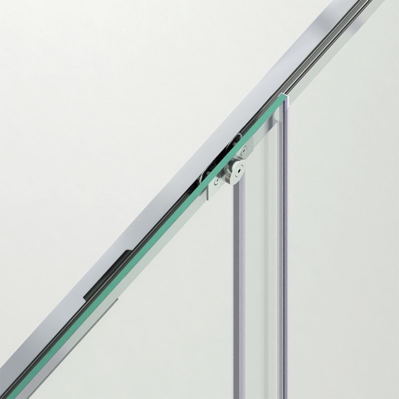 Cabina dus, perete fix si usa glisanta, sticla securizata de 6 mm, 70-90 x 90-160 cm, profil si maner Crom, Hanes