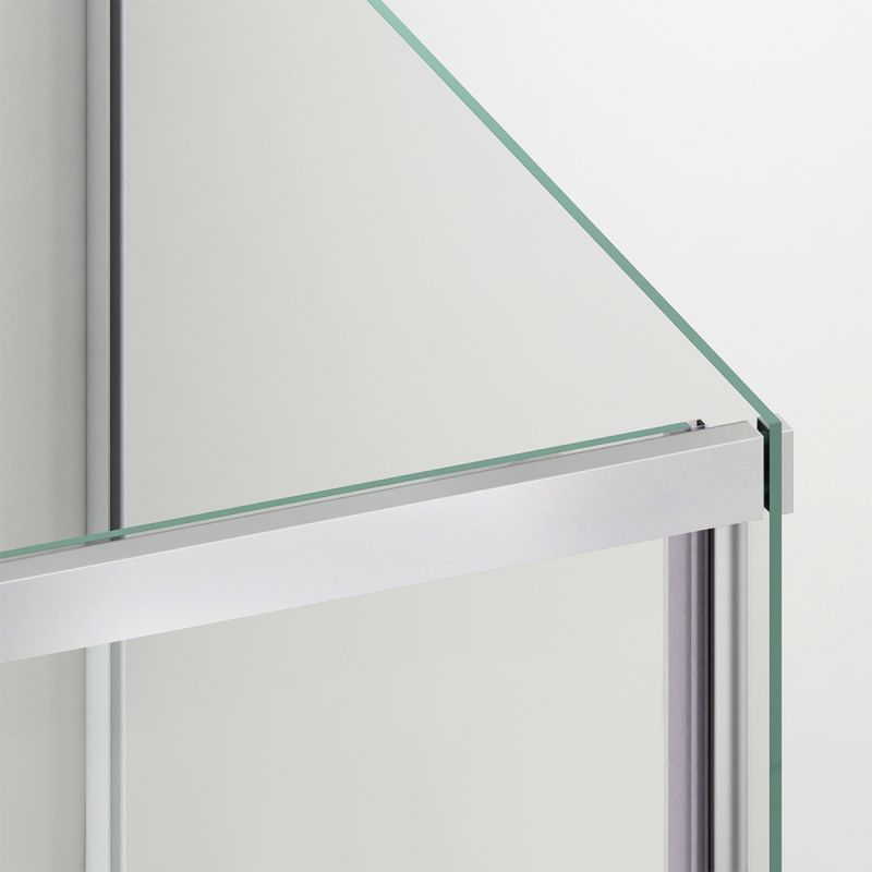 Cabina dus, perete fix si usa glisanta, sticla securizata de 6 mm, 70-90 x 90-160 cm, profil si maner Crom, Hanes
