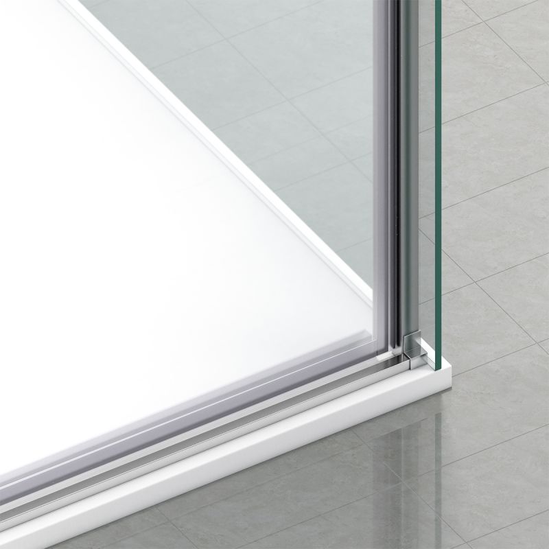 Cabina dus, perete fix si usa glisanta, sticla securizata de 6 mm, 70-90 x 90-160 cm, profil si maner Crom, Hanes