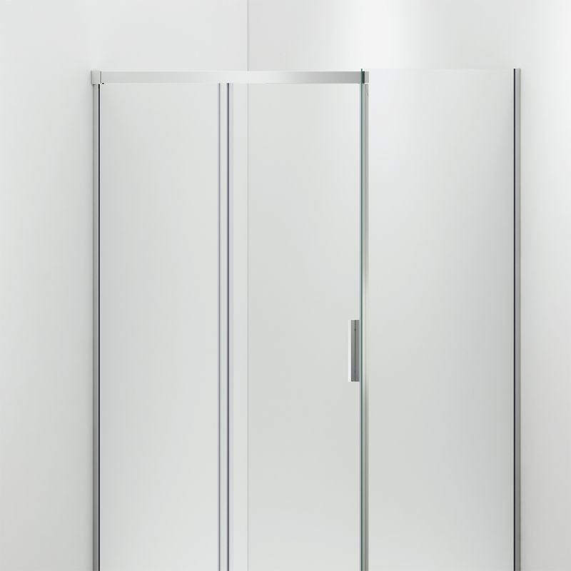 Cabina dus, perete fix si usa glisanta, sticla securizata de 6 mm, 70-90 x 90-160 cm, profil si maner Crom, Hanes