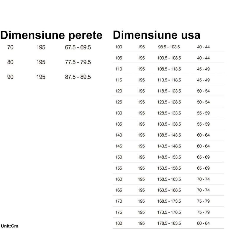 Cabina dus, perete fix si usa glisanta, sticla securizata de 6 mm, 70-90 x 90-160 cm, profil si maner Crom, Hanes