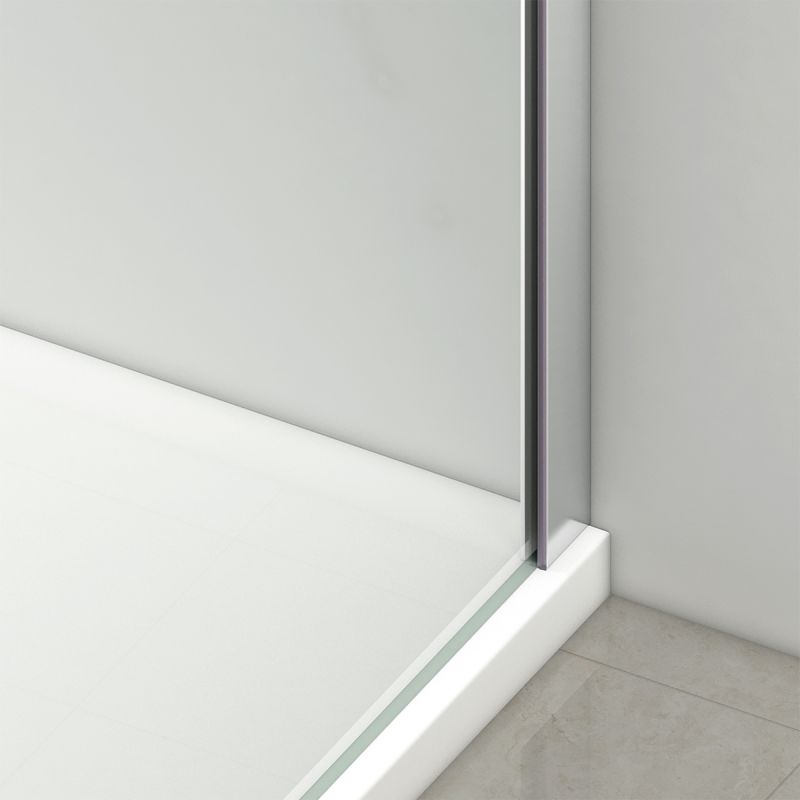Cabina dus, perete fix si usa glisanta, sticla securizata de 6 mm, 70-90 x 90-160 cm, profil si maner Crom, Hanes