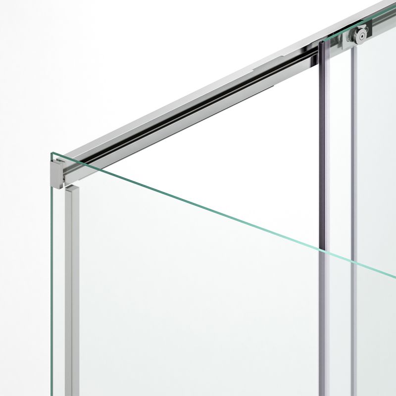 Cabina dus, perete fix si usa glisanta, sticla securizata de 6 mm, 70-90 x 90-160 cm, profil si maner Crom, Hanes