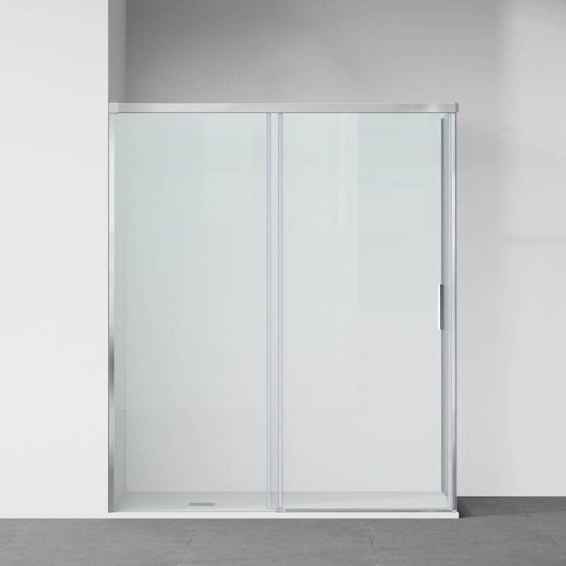 Cabina dus, perete fix si usa glisanta, sticla securizata de 6 mm, 70-90 x 90-160 cm, profil si maner Crom, Hanes