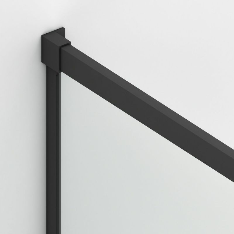 Cabina dus, perete fix si usa glisanta, sticla securizata de 6 mm, 70-90 x100-180 cm, profil Negru Mat, Hanes