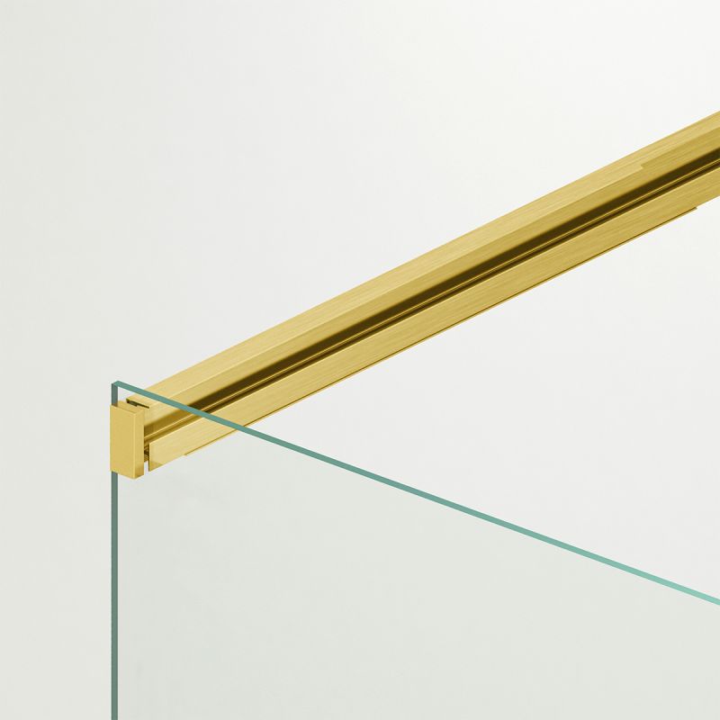 Cabina dus, perete fix si usa glisanta, sticla securizata de 6 mm, 70x90 x 100-180 cm, profil si maner Auriu Mat, Hanes