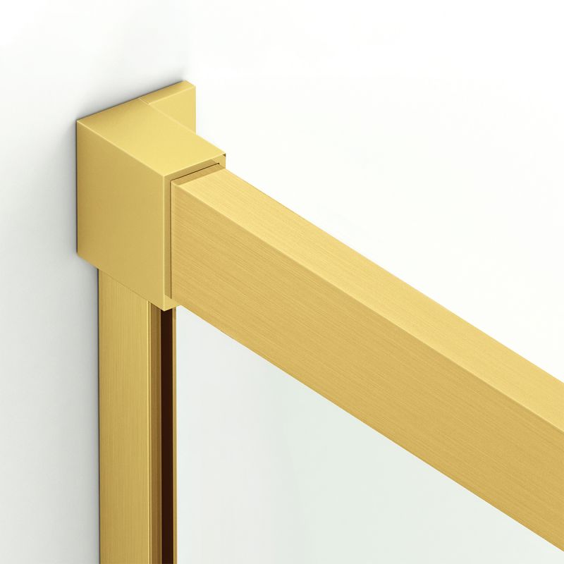 Cabina dus, perete fix si usa glisanta, sticla securizata de 6 mm, 70x90 x 100-180 cm, profil si maner Auriu Mat, Hanes