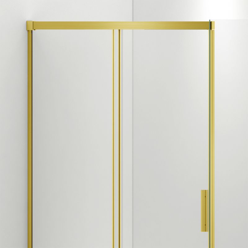 Cabina dus, perete fix si usa glisanta, sticla securizata de 6 mm, 70x90 x 100-180 cm, profil si maner Auriu Mat, Hanes