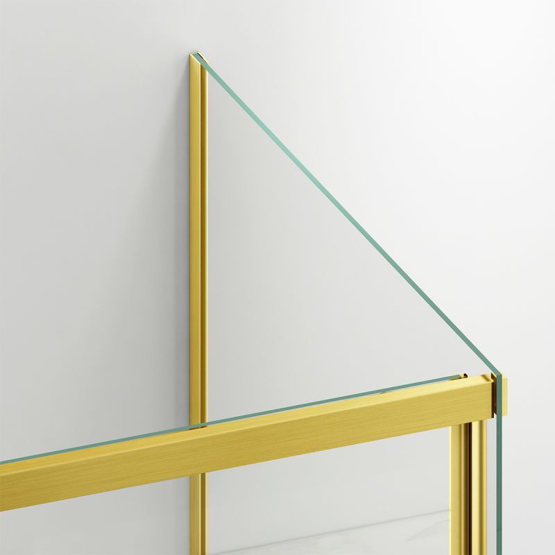 Cabina dus, perete fix si usa glisanta, sticla securizata de 6 mm, 70x90 x 100-180 cm, profil si maner Auriu Mat, Hanes