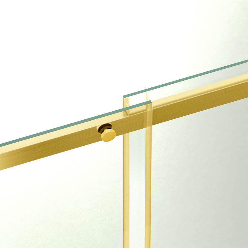 Cabina dus, perete fix si usa glisanta, sticla securizata de 8 mm, dimensiuni 80-90 x 120-140 cm, profil Auriu Mat, Giorgio