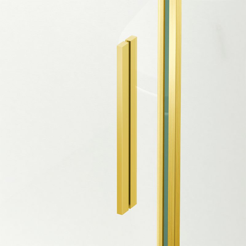 Cabina dus, perete fix si usa glisanta, sticla securizata de 8 mm, dimensiuni 80-90 x 120-140 cm, profil Auriu Mat, Giorgio