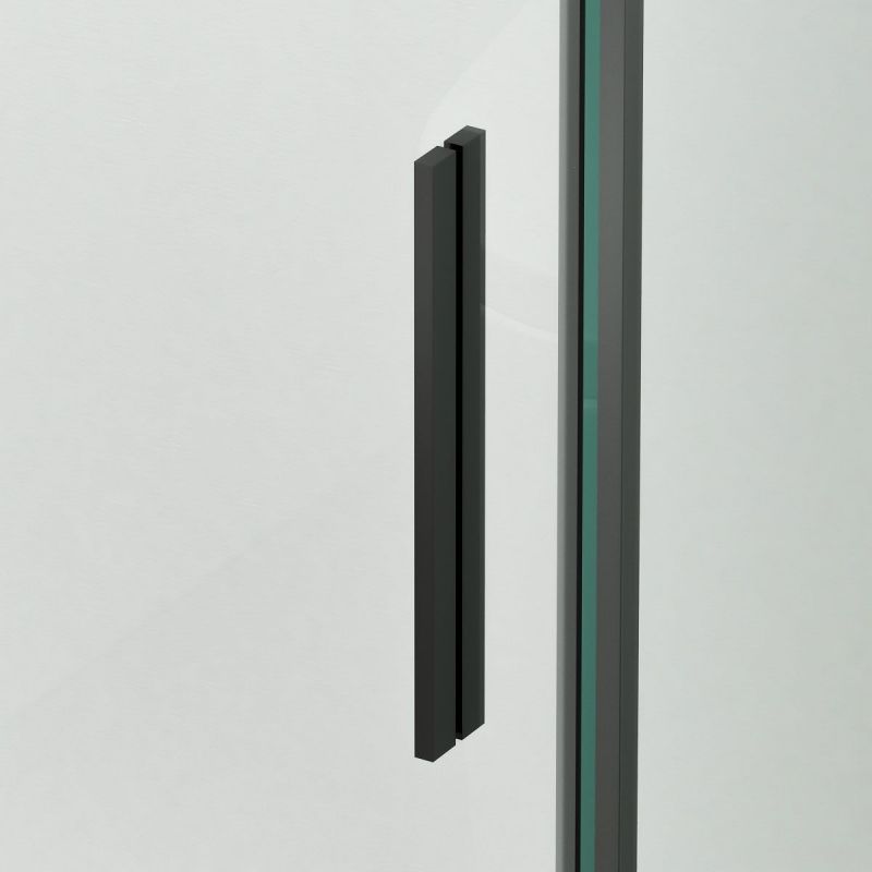 Cabina dus, perete fix si usa glisanta, sticla securizata de 8 mm, dimensiuni 80-90 x 120-140 cm, profil Negru mat, Giorgio