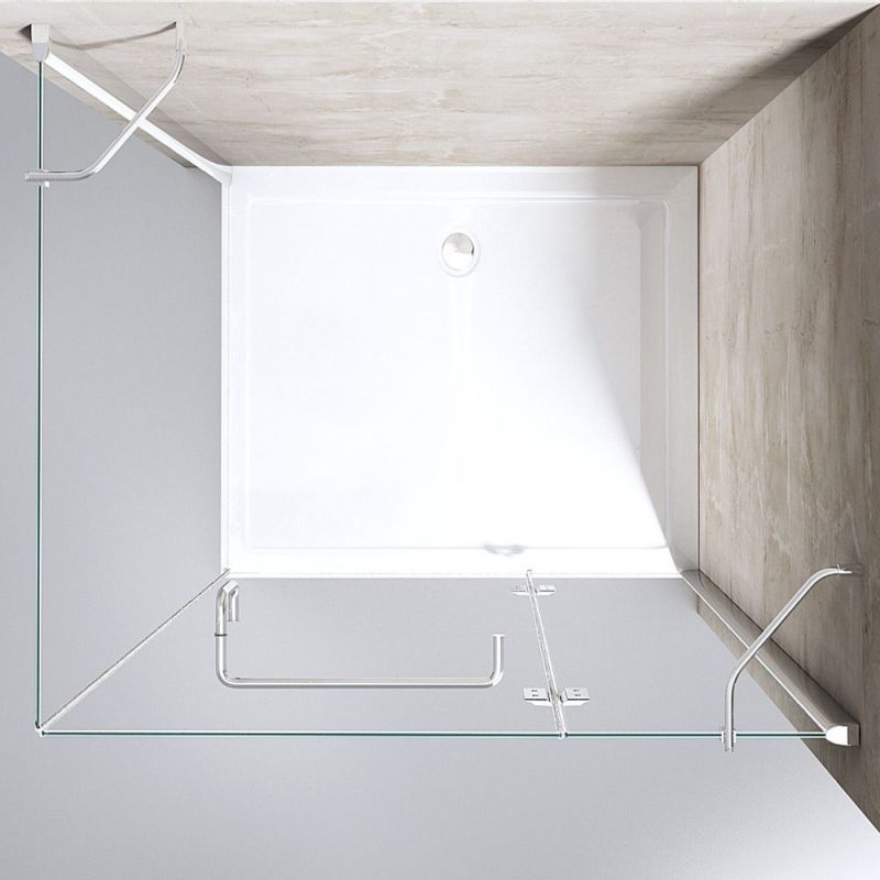 Cabina 04, perete fix si usa batanta, sticla securizata 6 mm, dimensiune 75-100x90-140 cm