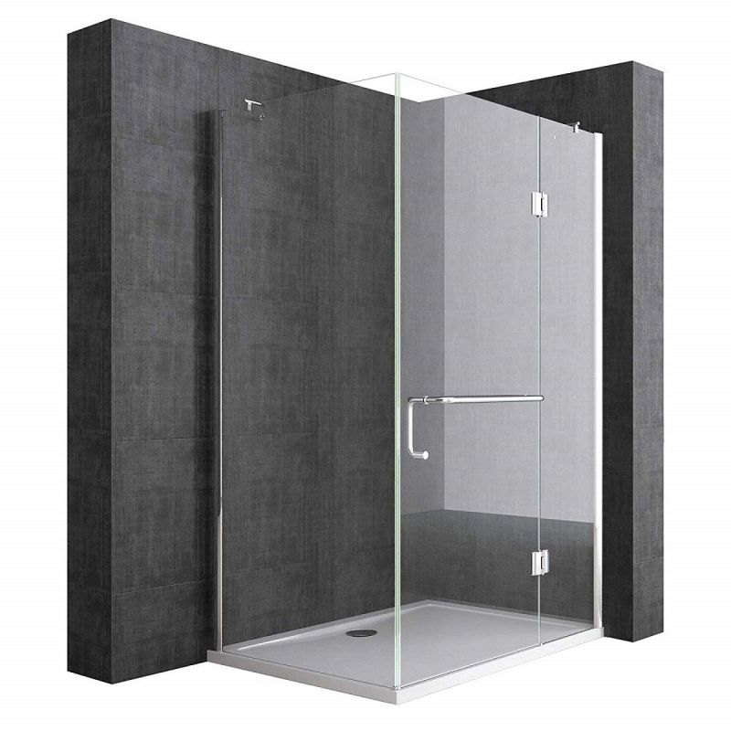 Cabina 04, perete fix si usa batanta, sticla securizata 6 mm, dimensiune 75-100x90-140 cm