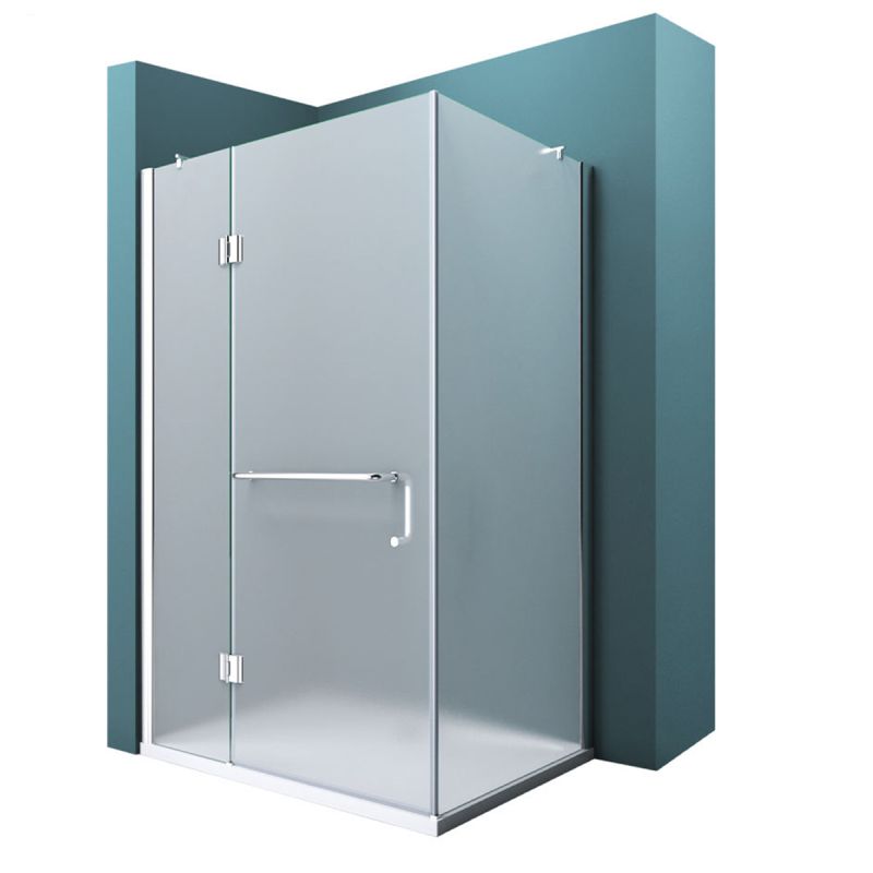 Cabina EGO-04, sablata perete fix si usa batanta, sticla securizata 6 mm, 120-140x80-90 cm, montaj stanga dreapta