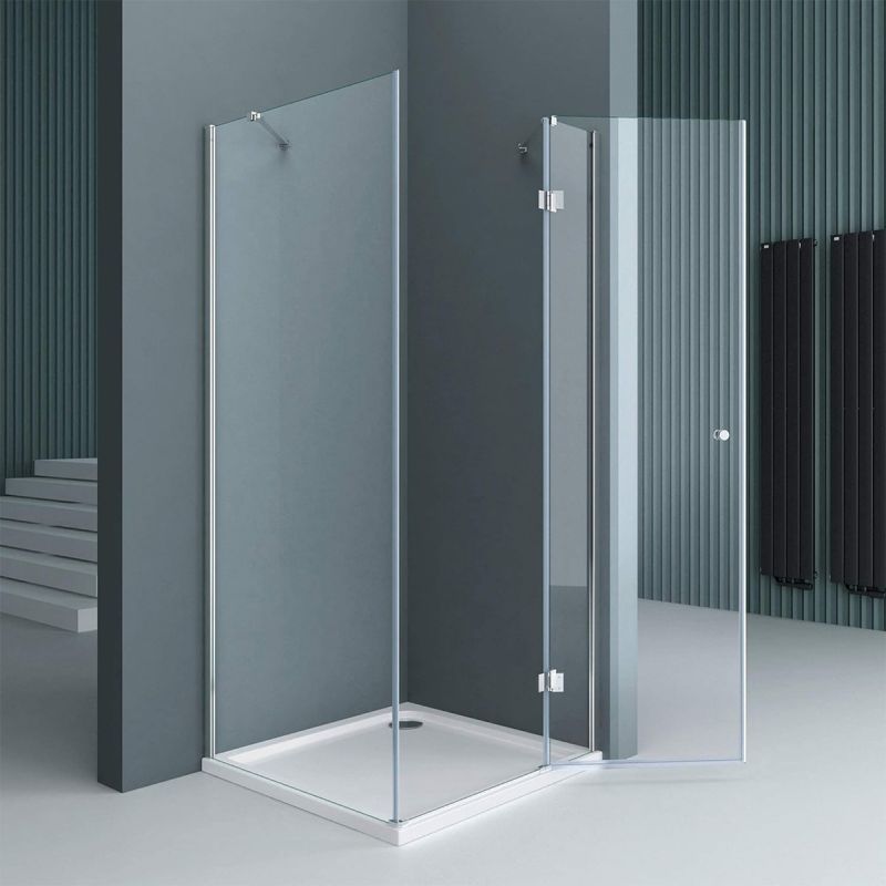 Cabina EGO-05, perete fix si usa Batanta, sticla securizata 6 mm, Transparenta, Dimensiuni 70-100x90-140 cm