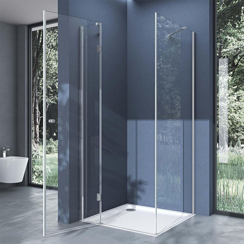 Cabina EGO-05, perete fix si usa Batanta, sticla securizata 6 mm, Transparenta, Dimensiuni 70-100x90-140 cm
