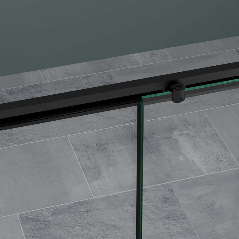 Cabina Ego 12, negru mat, 80, 90, 100 x 100, 120, 140 cm, sticla securizata 6 mm, perete fix, usa glisanta, Easy Clean
