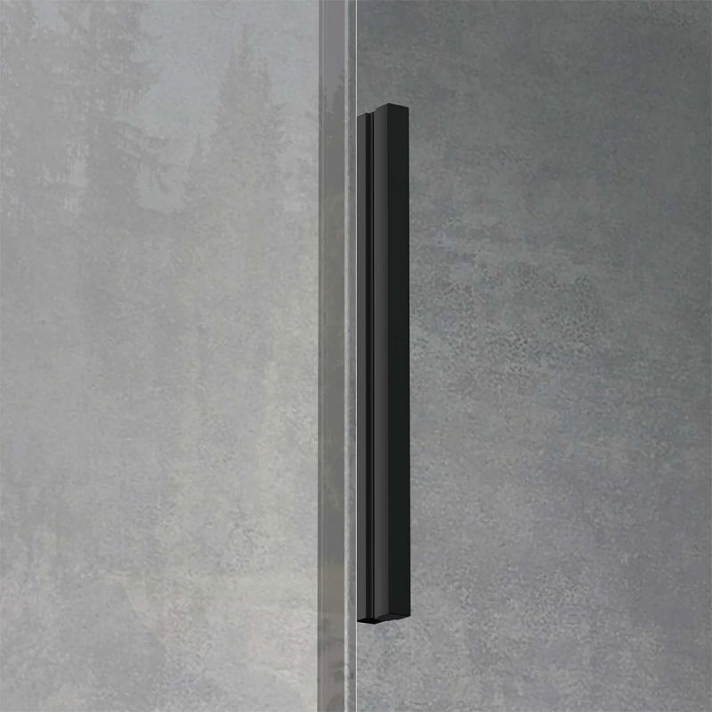 Cabina Ego 12, negru mat, 80, 90, 100 x 100, 120, 140 cm, sticla securizata 6 mm, perete fix, usa glisanta, Easy Clean