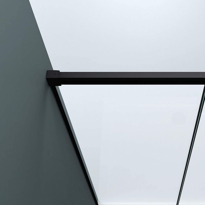 Cabina Ego 12, negru mat, 80, 90, 100 x 100, 120, 140 cm, sticla securizata 6 mm, perete fix, usa glisanta, Easy Clean