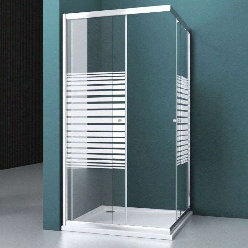 Cabina EGO-16, 2 usi Culisante, Sablata partial, dimensiune 80x80 cm