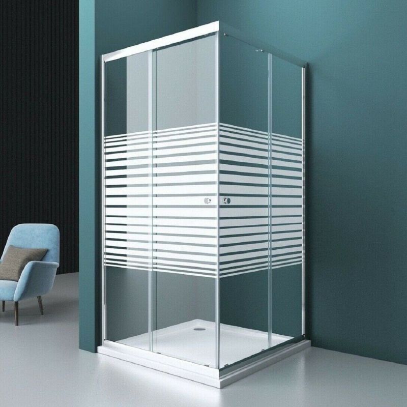 Cabina EGO-16, 2 usi Culisante, Sablata partial, dimensiune 80x80 cm