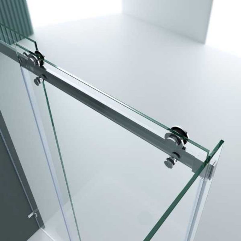 Cabina EGO-17-2, perete fix si usa Glisanta, sticla securizata 8 mm, fara profile metalice, dimensiuni la alegere