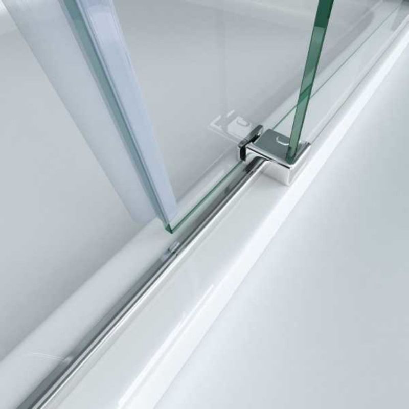 Cabina EGO-17-2, perete fix si usa Glisanta, sticla securizata 8 mm, fara profile metalice, dimensiuni la alegere